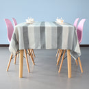 Textured Stripes Grey Table Cloth, 305 GSM Rectangle Water Resistant Dustproof Washable Table Cover for Kitchen Farmhouse Home Party Christmas Patio Dinning Decoration