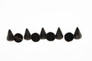 Screwback Studs - 7mm x 10mm  - Cone-Shaped - Gunmetal Black