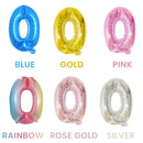 16-Inch Self-Inflating Foil Balloons Number Balloons Foil Digit Balloon for Birthdays Wedding Anniversaries