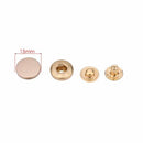15mm S Spring Press Studs 4PA WITH ALLOY TOP (831) - Matt Gold