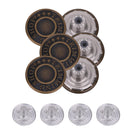 17mm Bronze Trimming Shop Printed Closed Version Jean Buttons - 10pcs