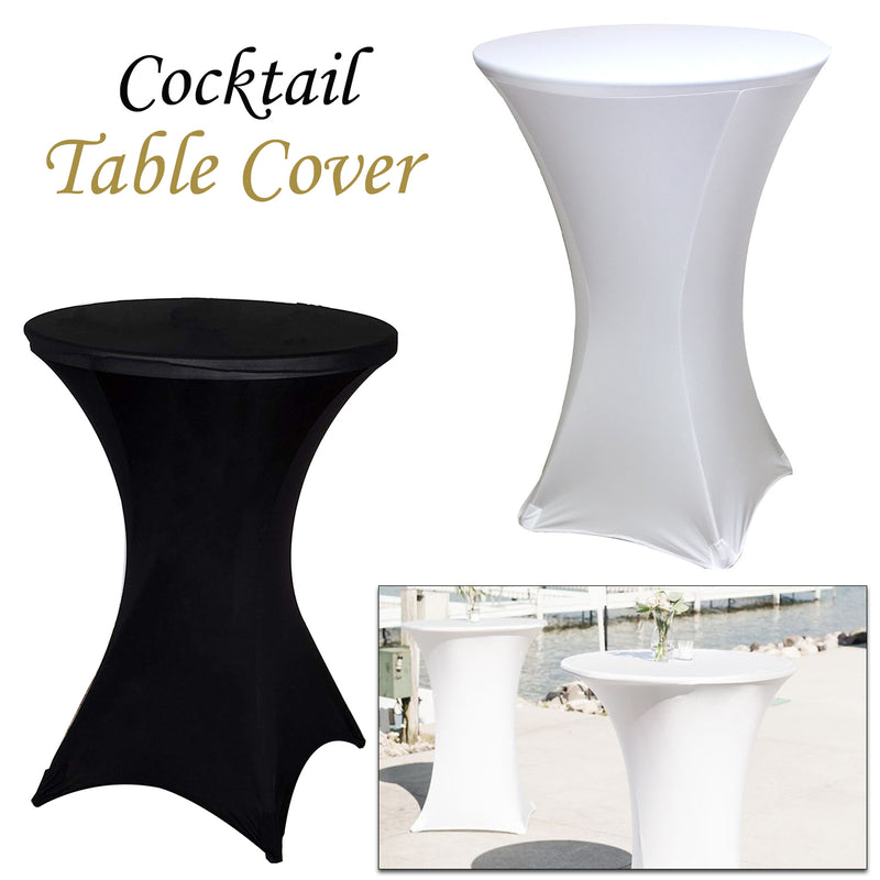 Cocktail Spandex Tablecloth High Top Round Table Cover, 32'' x 43"