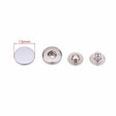 15mm S Spring Press Studs 4PA WITH ALLOY TOP (831) - Pearl Silver