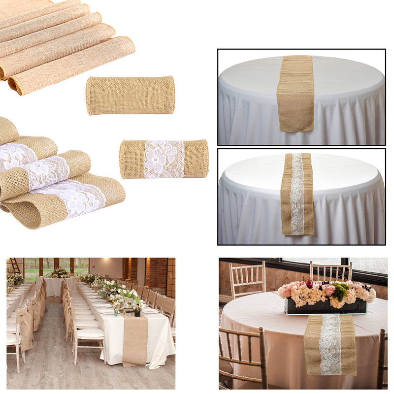 Hessian Table Runner, 29cm x 275cm Jute Fabric Dining Tableware