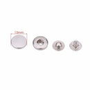 15mm S Spring Press Studs 4PA WITH ALLOY TOP (831) - Silver