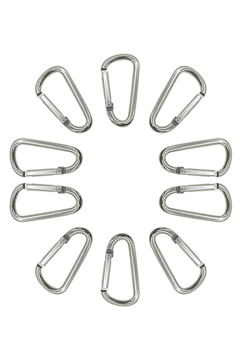 10pcs D-Shape Carabiner Clips Spring Loaded Snap Hook Clasps