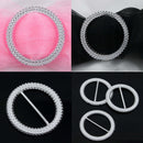 Round Silver Slider Buckle with Sparkling Rhinestone for Chair Band, Arts & Crafts