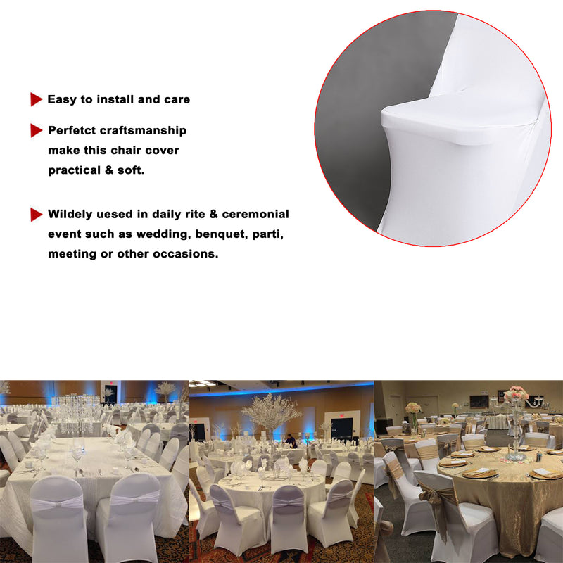 Premium Polyester Spandex Chair Covers - White