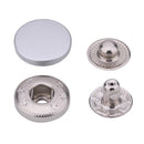 12.5mm S Spring Press Studs 4PA WITH ALLOY TOP (633) - Pearl Silver - DNO