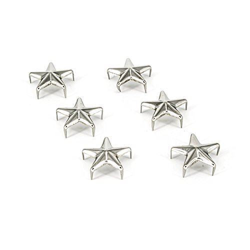 50 x Star Nail Head Punk Studs - 10mm Silver 50