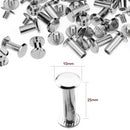 10x25mm Silver Chicago Screwback Studs - Pack of 10