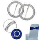 Round Silver Slider Buckle with Sparkling Rhinestone for Chair Band, Arts & Crafts