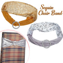 Sequin Chair Band with Slider Buckle Stretchy Chair Band Sash