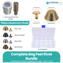 14mm Mashroom Bag Feet Bundle Pack with Die and Storage Box - 100pcs