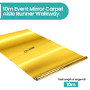 1.2m x 10m Mirror Carpet Aisle Runner, Silver/Gold Double-Sided Reflective Event Flooring