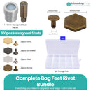 12mm Hexagonal Bag Feet Bundle Pack with Die & Storage Box - 100pcs