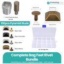 12mm Pyramid Bag Feet Bundle Pack with Die & Storage Box - 100pcs