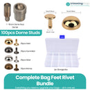 12mm Hexagonal Bag Feet Bundle Pack with Die & Storage Box - 100pcs