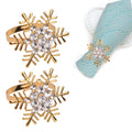 Diamante Christmas Napkin Rings Snowflakes Design Serviette Buckles