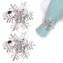 Diamante Christmas Napkin Rings Snowflakes Design Serviette Buckles