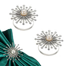 Pearl & Diamante Design Napkin Rings for Wedding, Birthday, Anniversary, Christmas