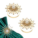 Pearl & Diamante Design Napkin Rings for Wedding, Birthday, Anniversary, Christmas