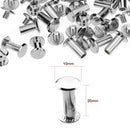 10x20mm Silver Chicago Screwback Studs - Pack of 10