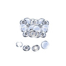 12mm Pearl Cap with 10mm Open Ring Snap Poppers (Pack of 50)