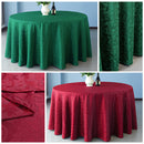 Damask Table Cloth Scrolled Leaves Pattern, Circular Linen Table Cover for Banquet, Christmas, Xmas, Dining Parties, Home, Kitchen, Restaurant, Wedding