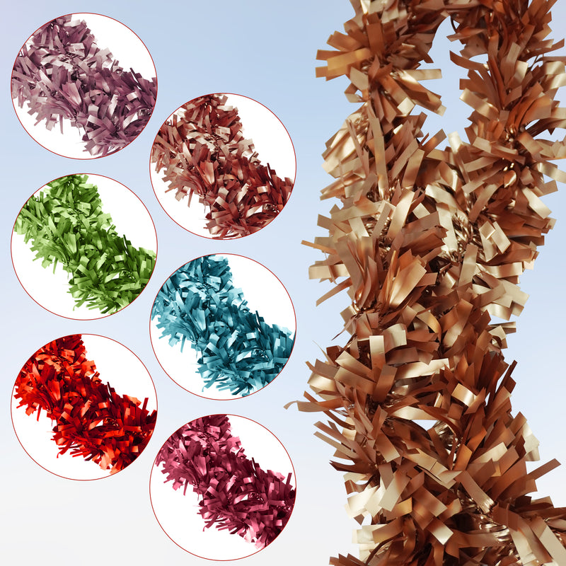 2 Metres Soft & Bright Christmas Tinsel Garland for Xmas Tree & Home Decorations, 9cm