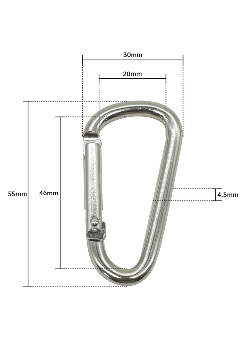 10pcs D-Shape Carabiner Clips Spring Loaded Snap Hook Clasps