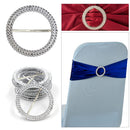 Round Silver Slider Buckle with Sparkling Rhinestone for Chair Band, Arts & Crafts