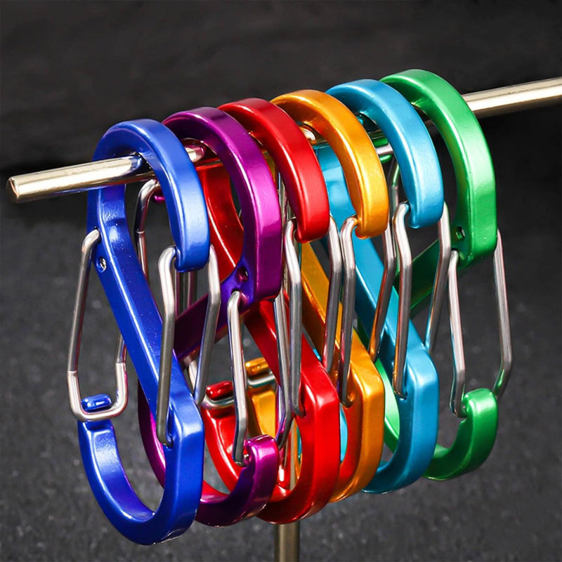 5pcs S Shape Carabiner Keyring Clip -  Double Sided Snap Hook