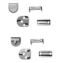 11mm Silver 4 Part Trouser Hook & Bar Closure - Non Sew - 10 Set