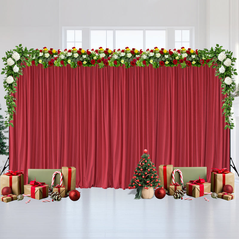 Premium Dutch Velvet Curtain Backdrop Wrinkle-Free Polyester Fabric Background with Drapes for Weddings, Birthday Parties, Event Photography Decoration