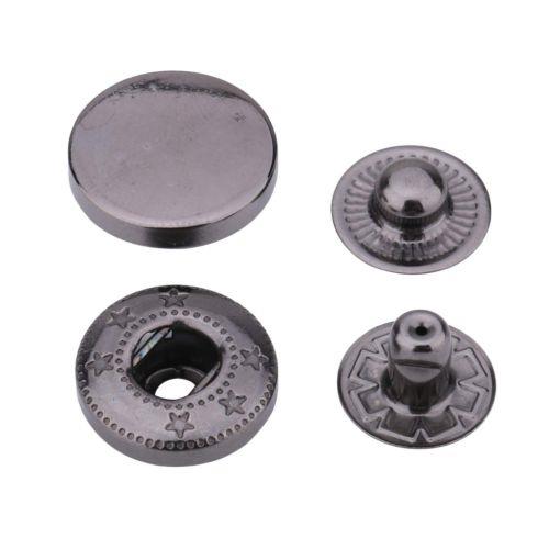 12.5mm S Spring Press Studs 4PA WITH ALLOY TOP (633) - Gunmetal