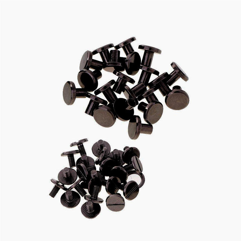 10 Pieces Chicago Screwback Studs - 9 x 6mm in Black