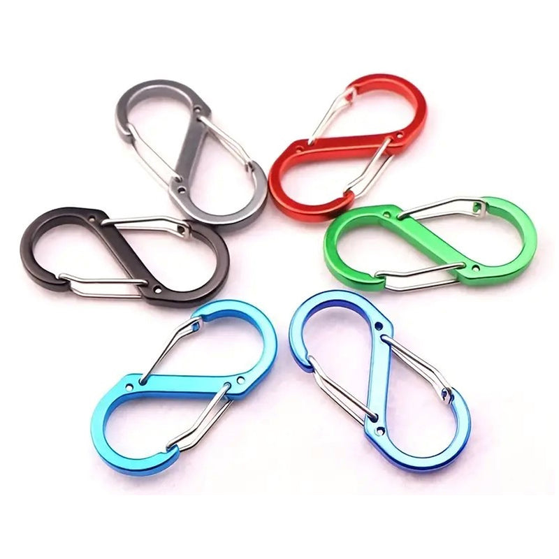 5pcs S Shape Carabiner Keyring Clip -  Double Sided Snap Hook