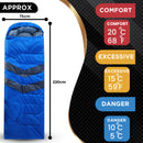 4 Season Envelope Shape Sleeping Bag for Single Adult with Double Sided Zip Waterproof Sleeping Bag for Camping, Hiking, Outdoor, Travel