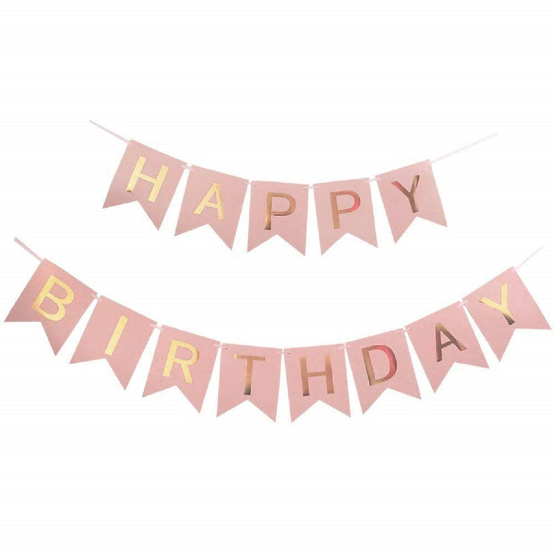 Happy Birthday Decorations Set - Pink