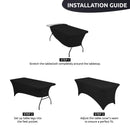 8FT Spandex Tablecloth Rectangle Patio Table Cover for Wedding Banquet Party Decoration