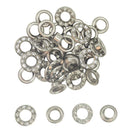 6mm Silver Diamante Studded Eyelets with Washers - 50pcs