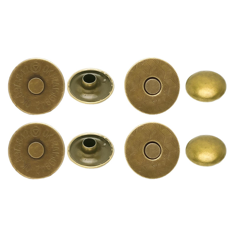Laser Cut Double Rivet Magnetic snaps clasps - 18mm - Bronze - 10
