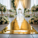 1.2m x 10m Mirror Carpet Aisle Runner, Silver/Gold Double-Sided Reflective Event Flooring