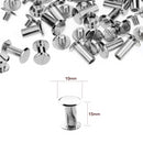 10x15mm Silver Chicago Screwback Studs - Pack of 10