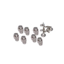 100 x 9x15mm Silver Plastic Skull Studs (6057