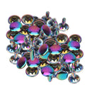Double Cap Brass Rivets - 9mmx9mm Rainbow - 10pcs