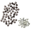 100 x 10mm Half Round Plastic Gun Metal Pin Studs (6016