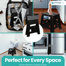 13 Inch Folding Step Stool with Carry Handle, Plastic Camping Stool