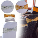 Sequin Chair Band with Slider Buckle Stretchy Chair Band Sash